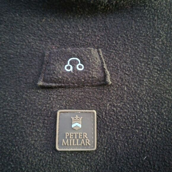 PETER MILLAR Wmns Medium Black Fleece 1/4 Zip Pullover Sweater Golf Preppy - Picture 3 of 4